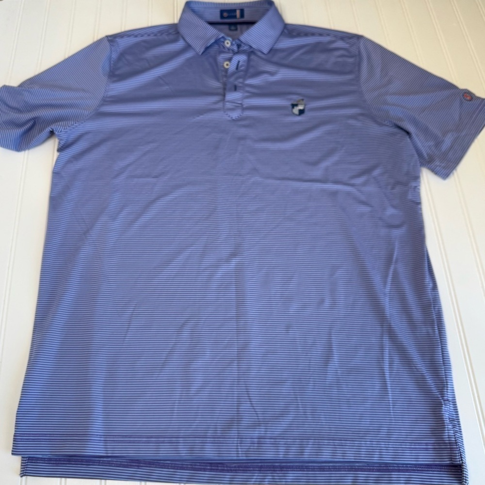 Stitch Golf Polo Shirt Mens Performance Striped Large 1924. 1420